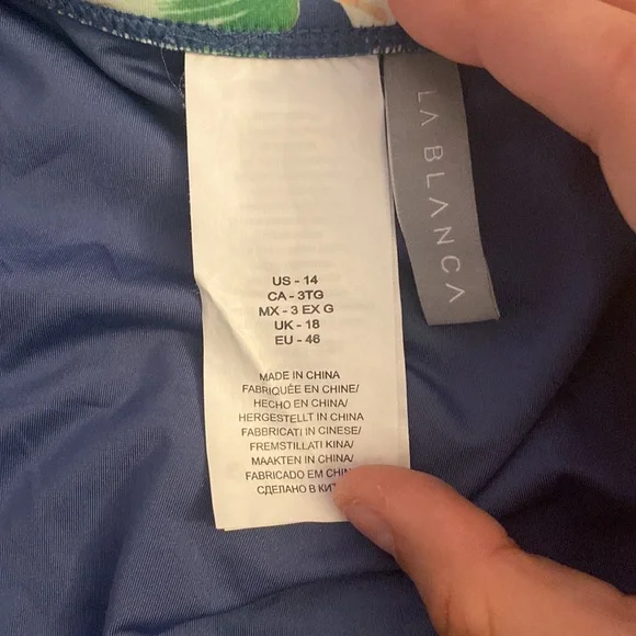 La Blanca womens size 14 bathing suit set, rainforest pattern - Picture 4 of 7